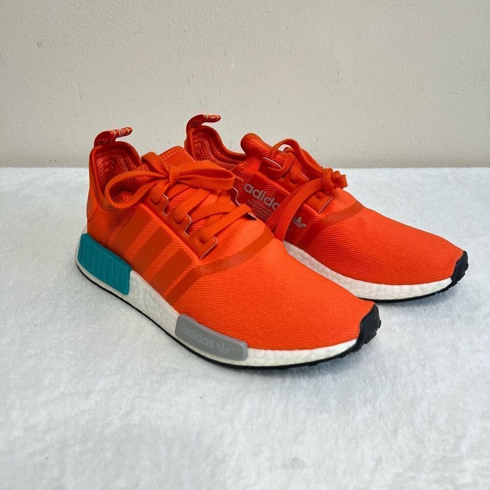 Adidas NMD R1 Orange Lace Up Sneakers 9 Men NEW